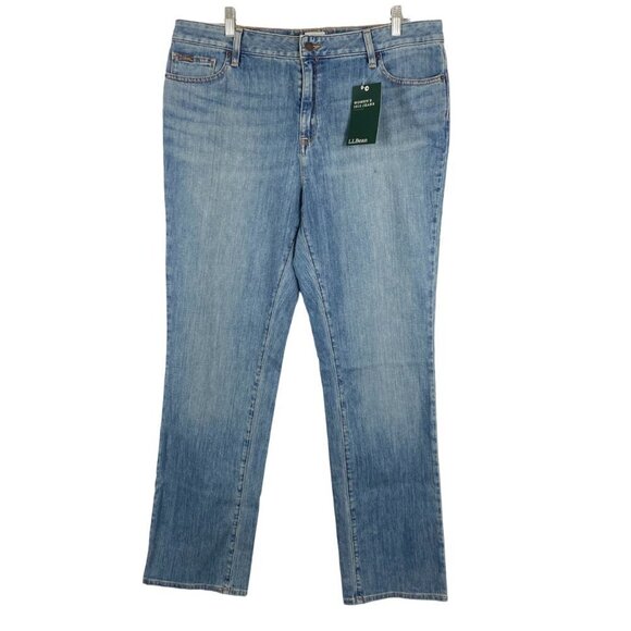 L.L.Bean 1912 Jeans Favorite Fit Straight Leg Blue NWT Women's‎ Size 16 MT - Picture 1 of 10